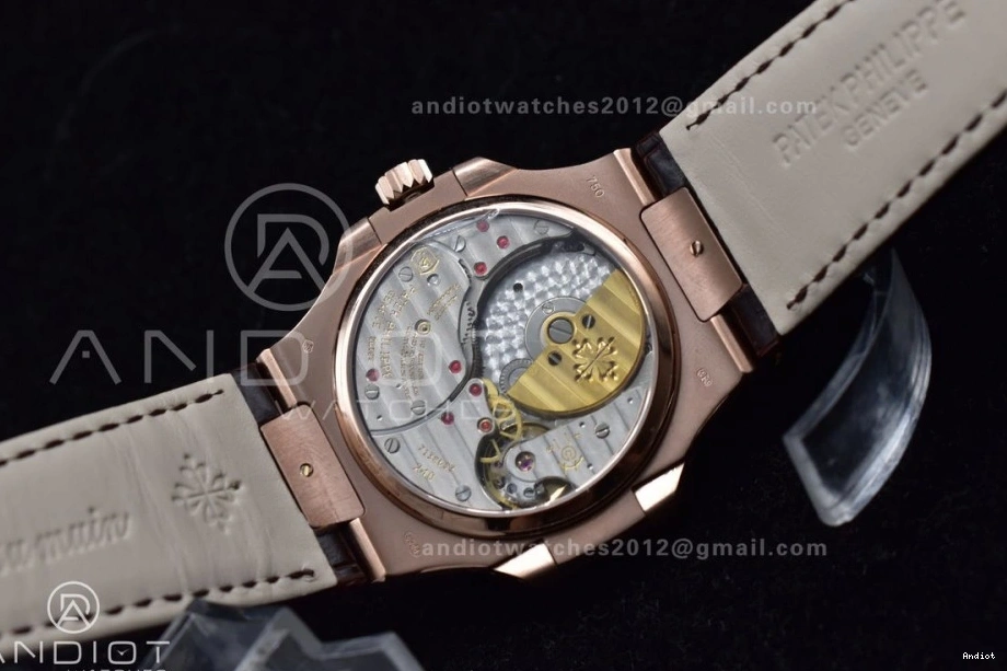 on Gray Croco 5712 A23J Best SS GRF Dial Strap Brown Edition RG Nautilus 0227